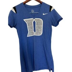 Nike Sports Blue Devils Duke Basketball V-neck Tee Size Small College Sports